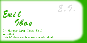 emil ibos business card